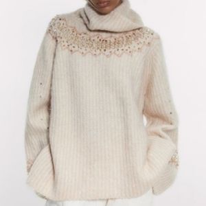 ZARA Wool and Mohair Chunky Oversized Sweater